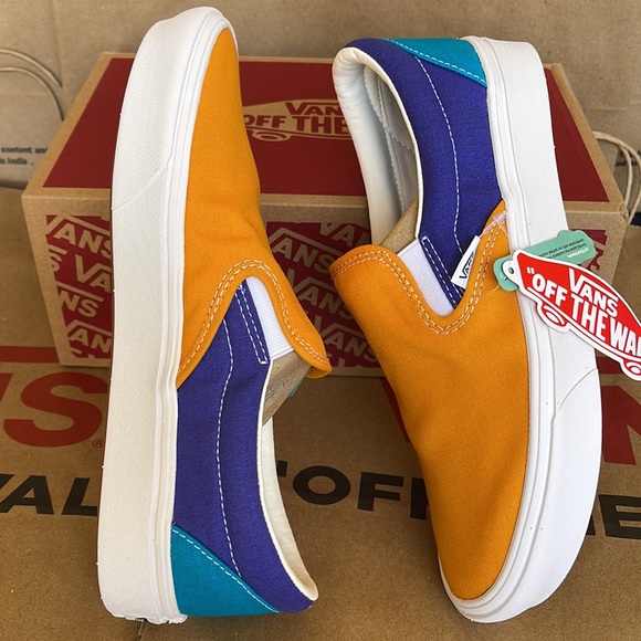 Vans Comfycush Slip-On Multi Block Multi/True White sneakers Men’s - Picture 12 of 16